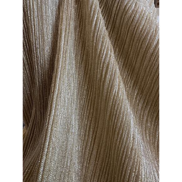 True vintage gold metallic pleated maxi skirt by Jessica Howard - Picture 3 of 7